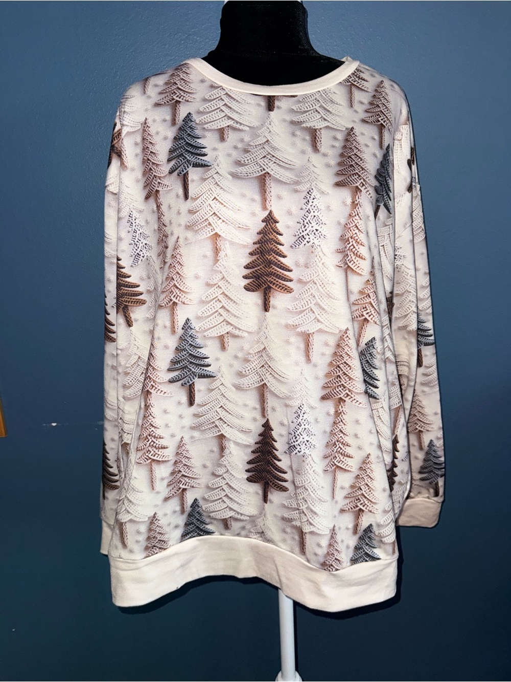 Christmas Tree Printed Crewneck Sweatshirt
